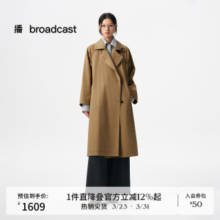 新款 通勤风衣女秋季 复古休闲外套BDS3FD3082 中长款 播商场同款