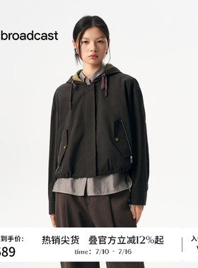 播商场同款美式休闲短外套女秋季新品复古宽松上衣女BDS3WD3069