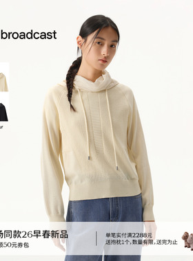 播商场同款连帽宽松户外休闲针织衫女26春季新款上衣BDT1SD1014