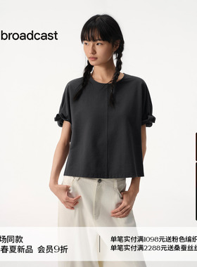 【麻感索罗娜】播商场同款轻薄木耳边短袖T恤女26夏BDT2YD1875