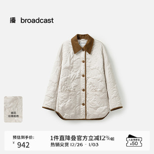 新款 领棉服女25春季 面包服外套BDS1PD1541 灯芯绒衬衫 播商场同款