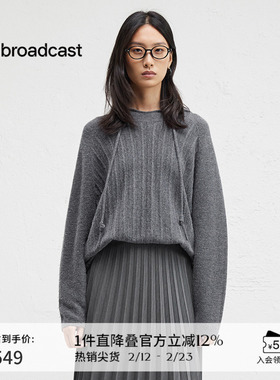 【100%羊毛】播商场同款设计师胶囊系列24冬连帽针织衫BDR4SD4043