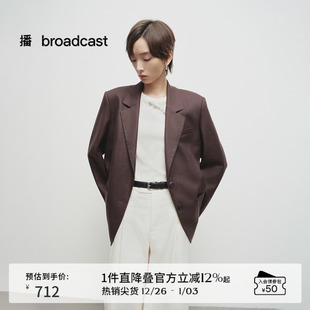 新款 女25春季 正肩翻领宽松气质外套BDS1XD1537 休闲西装 播商场同款