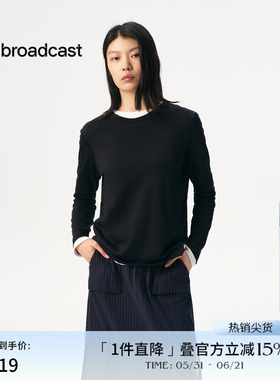 播商场同款正肩圆领休闲长袖T恤女春秋通勤上衣BDS3YD3004