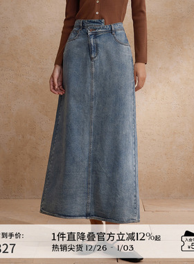 播牛仔半身裙女商场同款2024春新款设计复古高腰a字裙BDR1BD0172