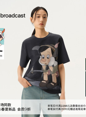 播商场同款迪士尼匹诺曹合作系列松弛短袖T恤女春新款BDT1YD1253