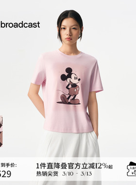 播商场同款迪士尼米奇系列印花休闲短袖T恤女春夏BDS3YD3033