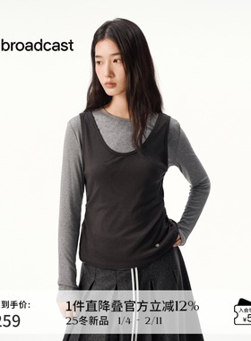 播黄色修身圆领T恤女秋冬显瘦气质长袖上衣DDS4YD5294