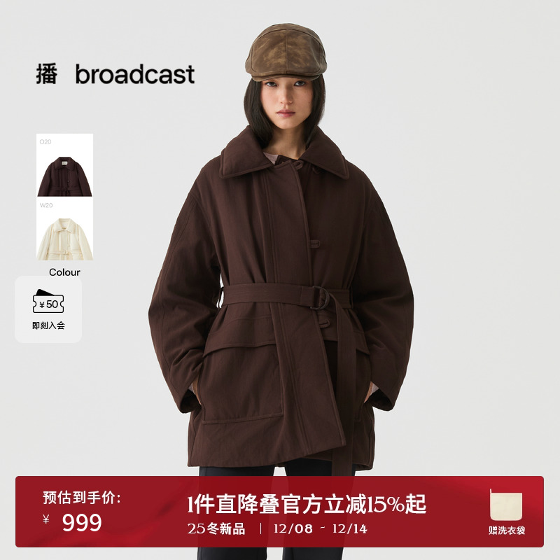 播通勤风衣式短款鸭绒羽绒服女25冬季新款宽松户外外套DDS4RD5266