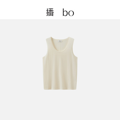 播bo100%绵羊毛无袖针织背心