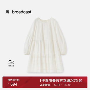 灯笼袖 播商场同款 新款 圆领娃娃裙女25秋季 连衣裙DDS3LD5003 长袖