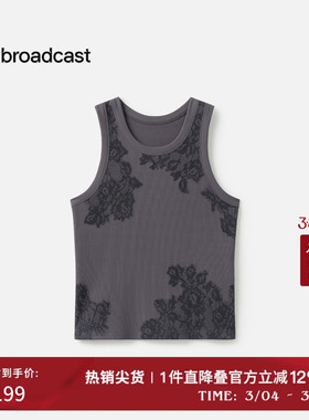 播商场同款圆领印花背心女春秋新品修身气质上衣BDS1DD1597