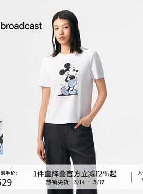 播商场同款迪士尼米奇系列简约休闲短袖T恤女春夏BDS3YD3033