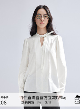 播商场同款泡泡袖衬衫女24新款别致波嘻独特小衫上衣BDR1HD0251