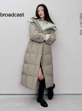 播商场同款倪妮同款方格绗缝宽松24冬新立领羽绒服女BDR4RD3564