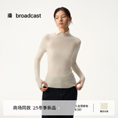 女秋冬新款 BDS4SD3691 修身 米色针织衫 100%羊毛 播商场同款