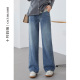 外穿宽松不勒肚直筒托腹拖地长裤 十月妈咪孕妇阔腿牛仔裤 秋冬新款