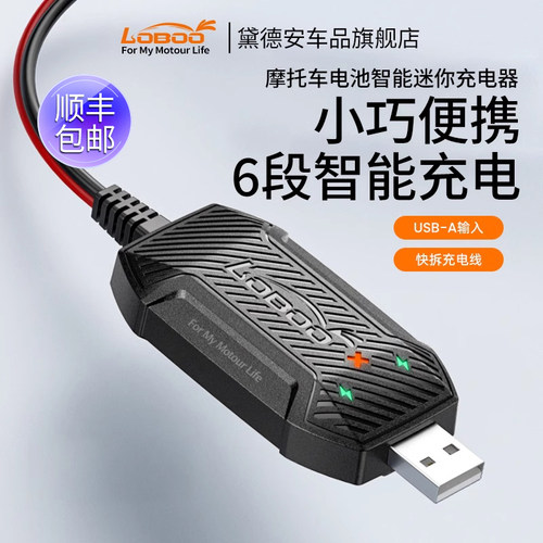 LOBOO萝卜摩托车电瓶充电器