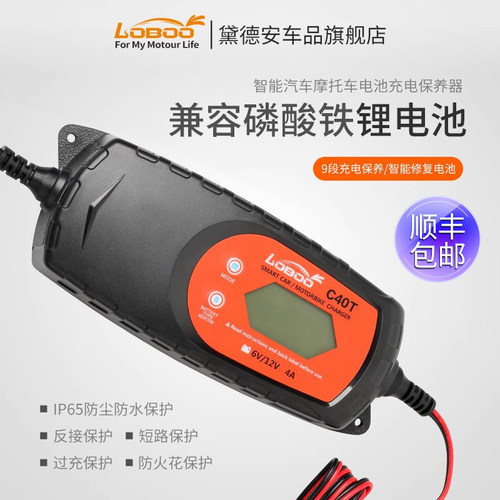 LOBOO萝卜摩托车电瓶充电器通用