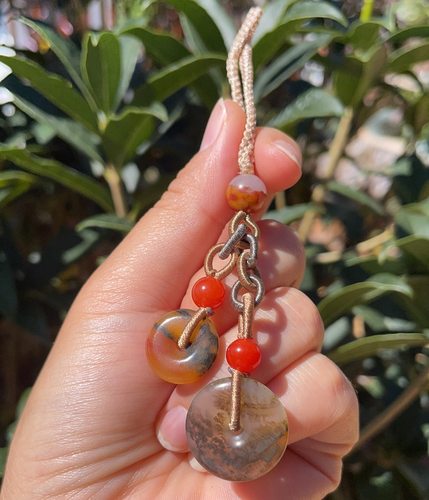 杨玉家天然黄龙玉水草花平安扣