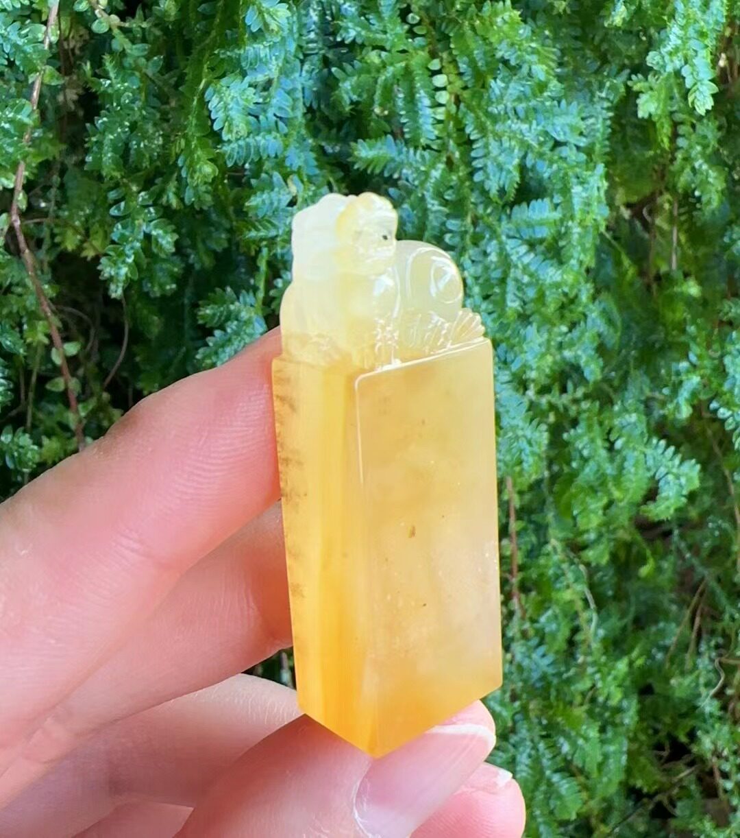 杨玉家云南天然黄龙玉水草花冰种貔貅印章可刻字定制证书送礼新款