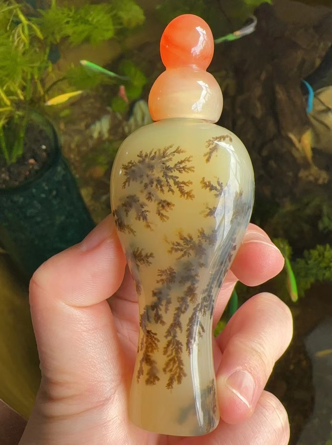 杨玉家云南天然黄龙玉冰种水草花鼻烟壶印章摆件瓶子证书包邮新款