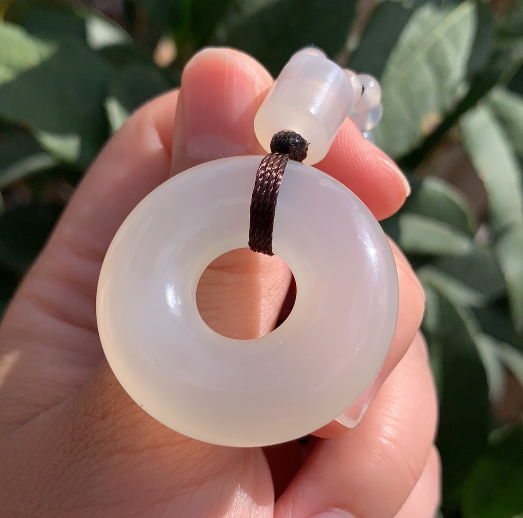 杨玉家云南天然黄龙玉高冰种白色平安扣男女士挂件吊坠证书包邮