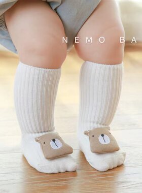 新品新生儿立体卡通公仔婴儿袜子点胶防滑松口宝宝袜儿童地板袜