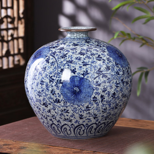 景德镇陶瓷器仿古手绘青花瓷花瓶插花复古摆件古典家居客厅装饰品 - 封面