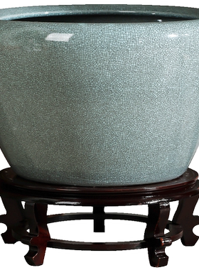 景德镇仿古风睡莲铜钱草陶瓷器