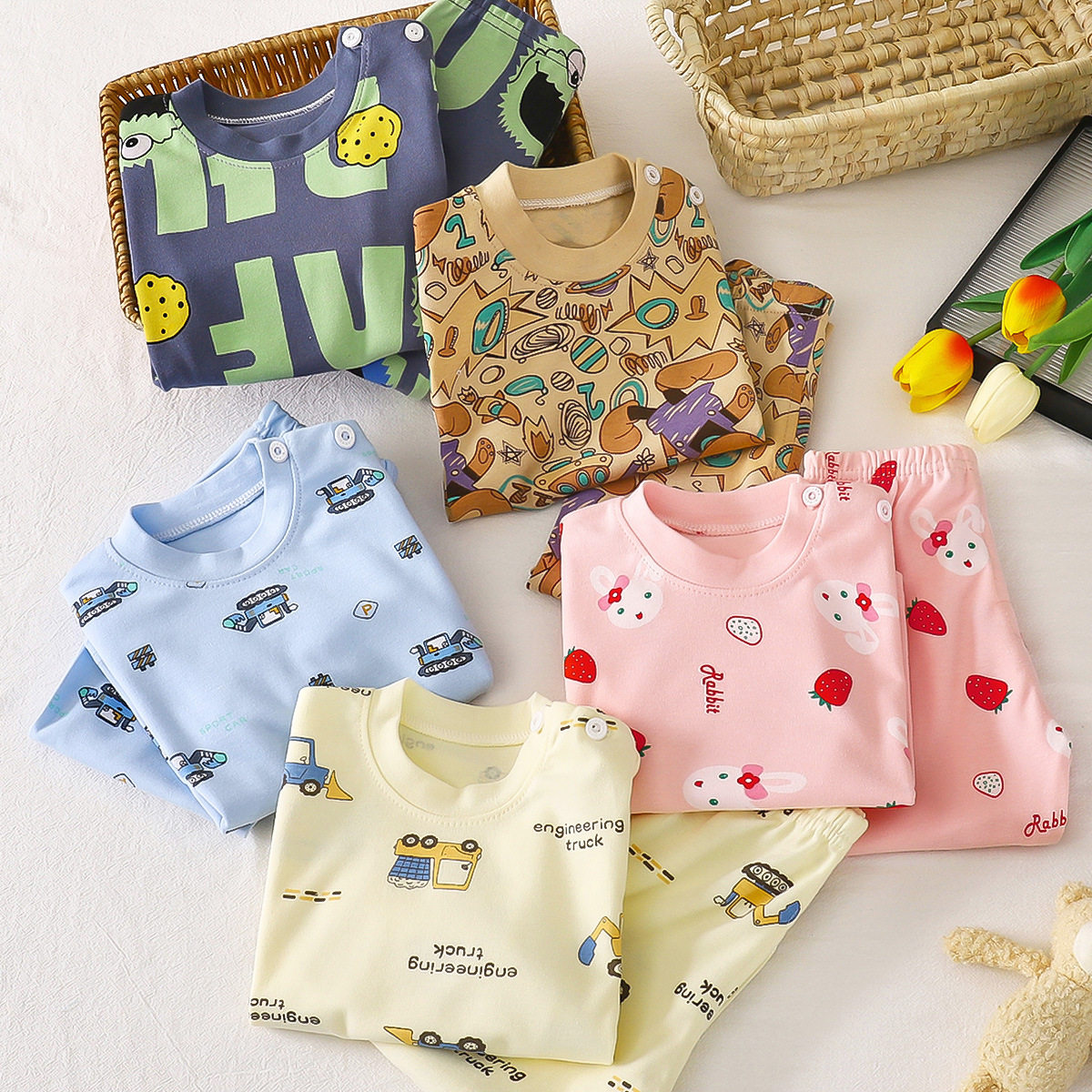 新款秋冬儿童内衣套装纯棉秋衣秋