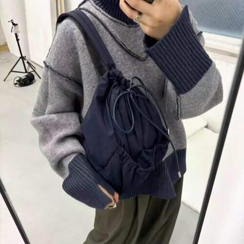 K*F2024冬季 绗薄棉小巧单肩休闲百搭包包QC