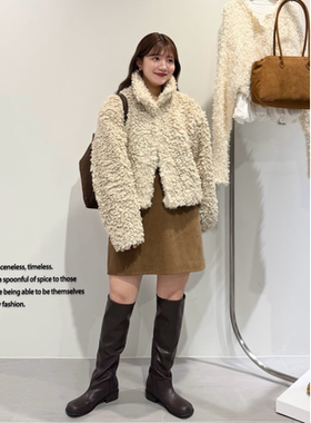 K*F2025冬季 画报款 可爱泰迪卷 短款毛毛外套