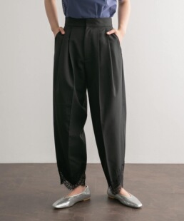 气球裤 高腰九分西装 蕾丝边边 F2024夏季 少量