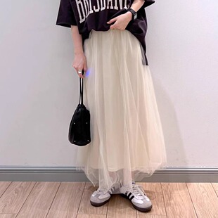 LF2025春夏 梦幻双层网纱+内衬两件套半身裙QC