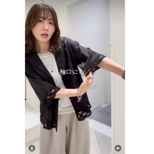 GW2026夏季 蕾丝拼接复古小翻领短袖衬衫