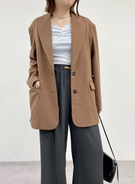 OMS2026早春 V领胸前抓皱设计微透感打底小衫