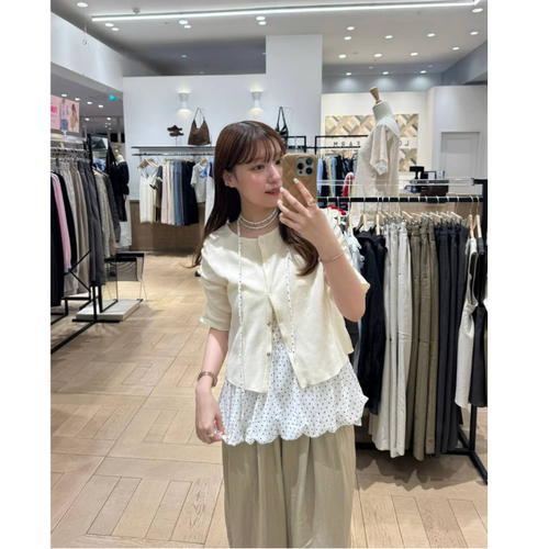 LF2026夏季 人气款轻薄华夫格纹前后两面穿暗扣小衫QC