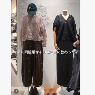 LP2026秋季 精致镂空钩花宽松短款针织衫