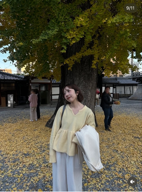 law2025冬季 前后两面穿高腰线娃娃裙摆减龄毛衣