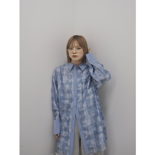 衬衫 重工双层微透感格纹宽松长袖 F2026春夏