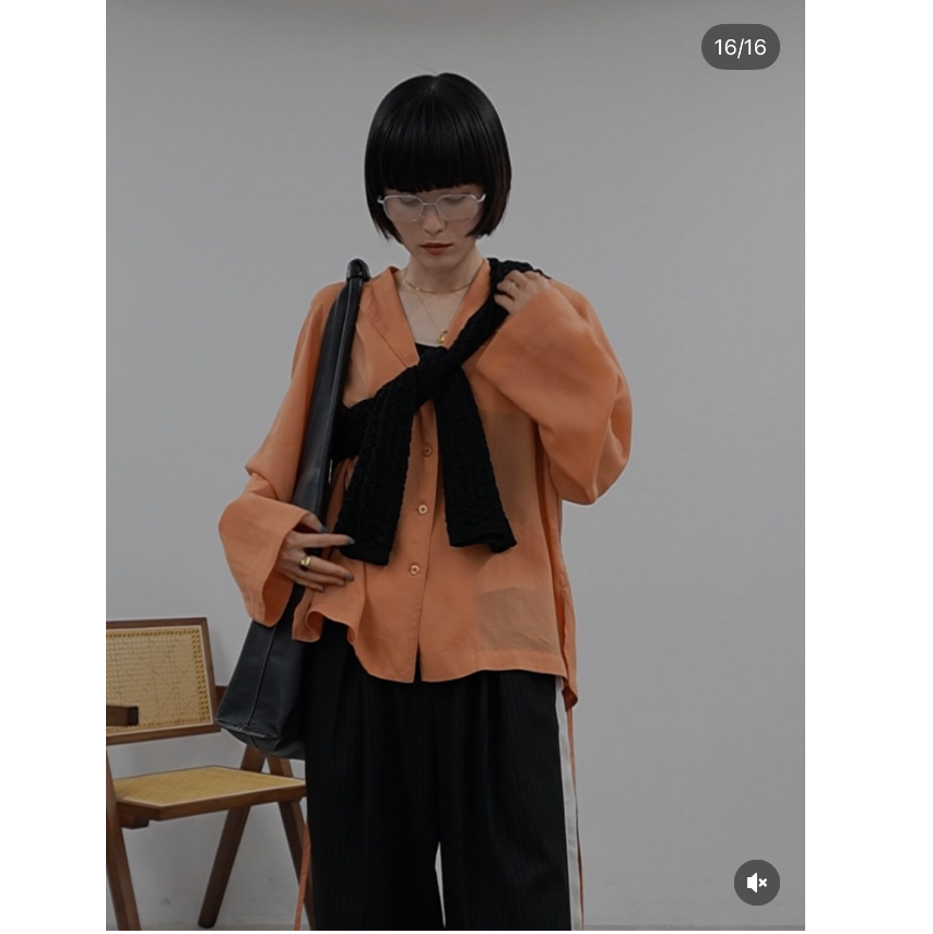 小松本2026春夏 高质感天丝微透柔软气质小翻领衬衫QC