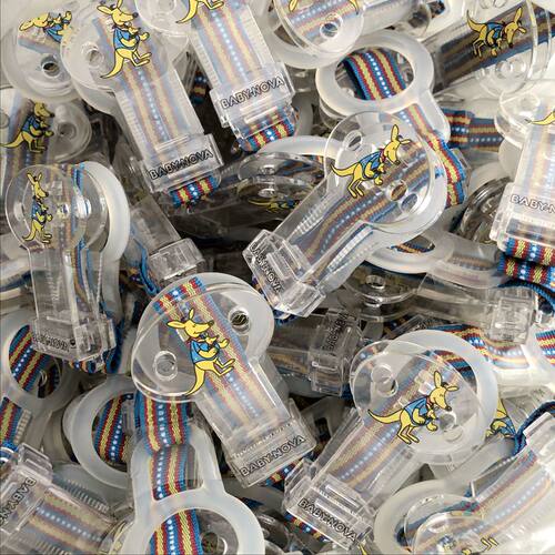 德单 婴儿安抚奶嘴防掉链 防掉扣宝宝牙胶玩具防丢链安全夹便携