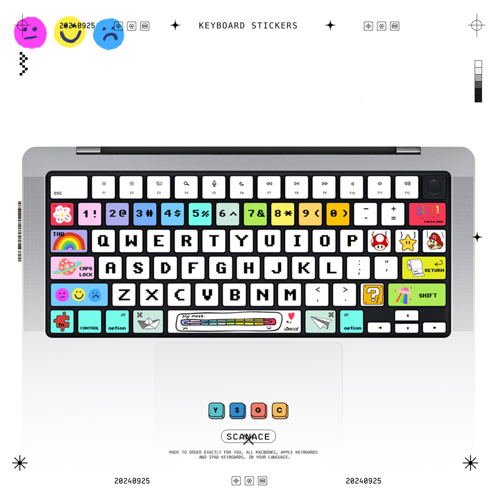 适用于mac pro键盘贴纸苹果笔记本贴纸MacBookair 14寸