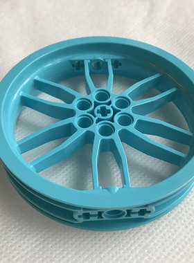 全新LEGO乐高 88517 52051 75x17mm 摩托车轮毂 6322187 中湖蓝色
