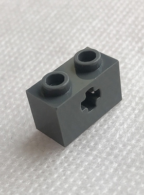 全新乐高LEGO正品零件 31493 32064 1x2 带轴孔砖 6178919 深灰色