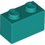 全新乐高LEGO正品零件 3004 1x2 基础砖 4121500 6217659 蓝绿色