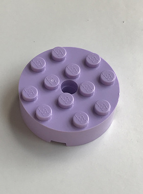 全新LEGO乐高正品零件 87081 4x4 带轴孔圆柱砖 6172421 浅紫色