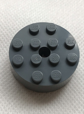 全新LEGO乐高正品零件 87081 4x4带轴孔圆柱形砖 4558959 深灰色