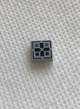LEGO乐高 3070bpb096 1x1 光面板 十字花纹 印刷 6133883 浅灰色
